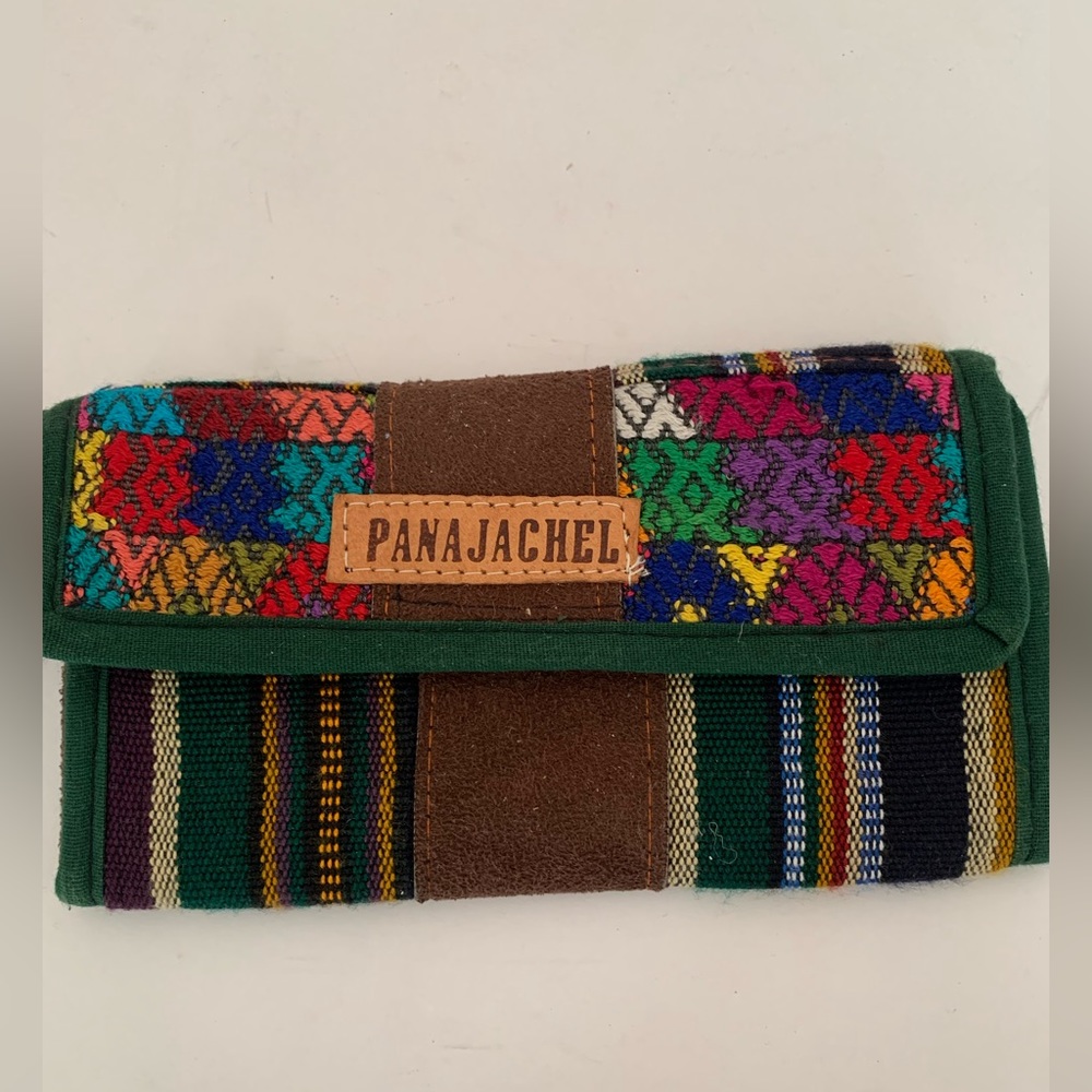 Panajachel Guatemala multicolor embroidered wristlet wallet handmade